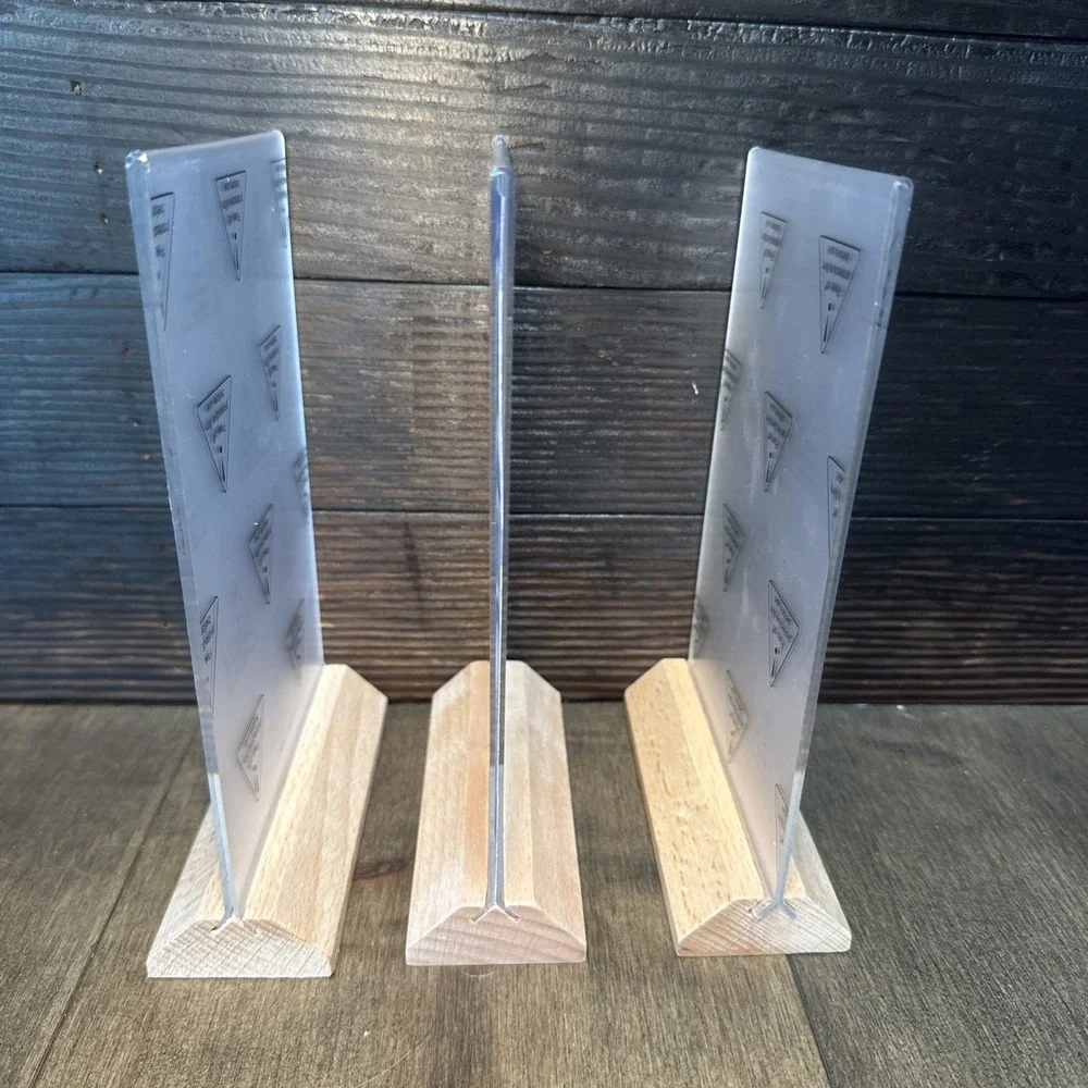 5x7 Acrylic Sign Holder with Wood Base L/T Shape Display 3 Pack New Restaurant